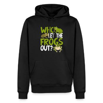 Who Let The Frogs Out Funny Toad Amphibian Froggy - Männer Premium Bio Hoodie - Schwarz - Vorne - Nico (187cm)