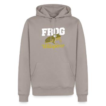 Herpetologist Amphibian Funny Toad Frog Whisperer - Men’s Premium Organic Hoodie - taupe - Front - Nico (187cm)