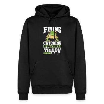 Amphibian Herpetologist Frog Catching Has A Hoppy - Männer Premium Bio Hoodie - Schwarz - Vorne - Nico (187cm)