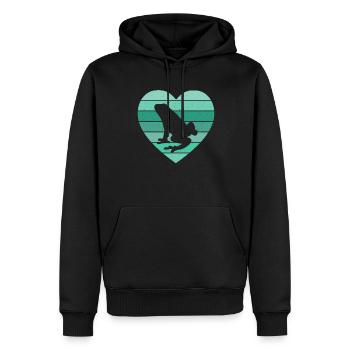 Retro Herpetologist Amphibian Frog Vintage Heart - Männer Premium Bio Hoodie - Schwarz - Vorne - Nico (187cm)