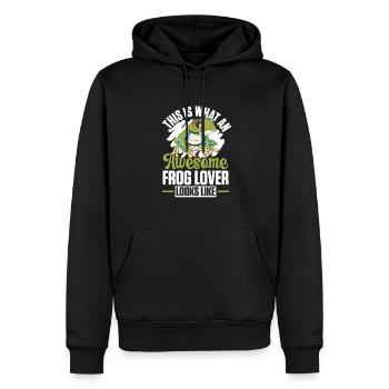 Amphibien Voici à quoi ressemble un amoureux des grenouilles génial - Sweat à capuche Premium bio Homme - noir - Devant - Nico (187cm)