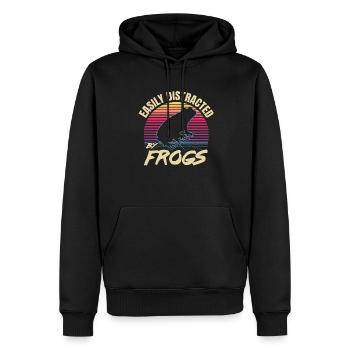 Retro 80s Style Toad Vintage Easily Distracted By - Männer Premium Bio Hoodie - Schwarz - Vorne - Nico (187cm)