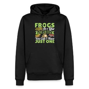 Frogs Are Like Potato Chips You Can't Have Just On - Men’s Premium Organic Hoodie - black - Front - Nico (187cm)