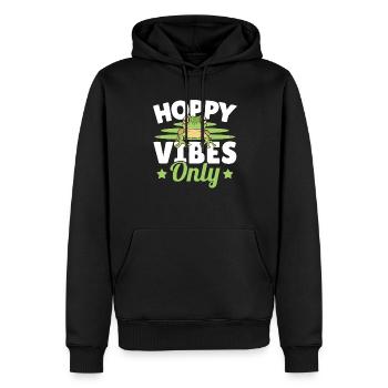 Frog Hoppy Vibes Only Amphibian Herpetologist Toad - Männer Premium Bio Hoodie - Schwarz - Vorne - Nico (187cm)