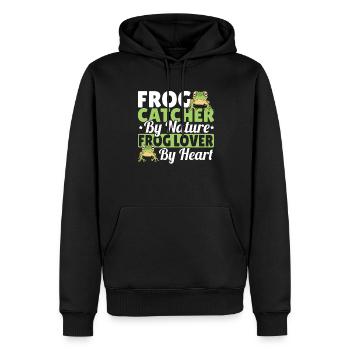 Crapaud Herpétologiste Amphibien Cool Frog Catcher Par - Sweat à capuche Premium bio Homme - noir - Devant - Nico (187cm)