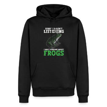 Herpetologist Amphibian Funny I Was Thinking About - Männer Premium Bio Hoodie - Schwarz - Vorne - Nico (187cm)
