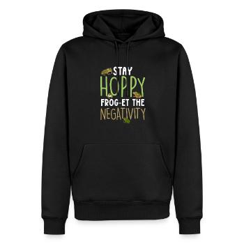 Herpétologiste Crapaud Amphibien Séjour Hoppy Frog The N - Sweat à capuche Premium bio Homme - noir - Devant - Nico (187cm)