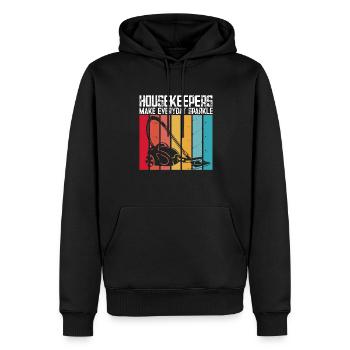 Aide domestique, femme de ménage, femme de ménage - Sweat à capuche Premium bio Homme - noir - Devant - Nico (187cm)
