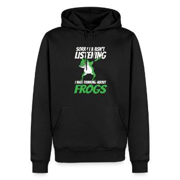 Toad Lover Funny I Was Thinking About Frogs Dabbin - Männer Premium Bio Hoodie - Schwarz - Vorne - Nico (187cm)