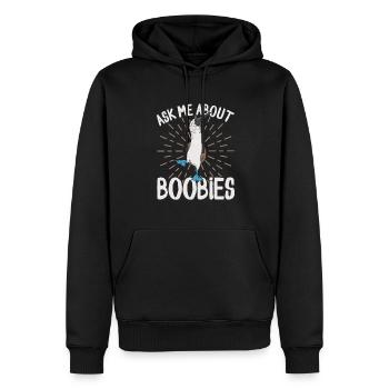 Fou à pieds bleus Oiseau de mer fou à pieds bleus - Sweat à capuche Premium bio Homme - noir - Devant - Nico (187cm)