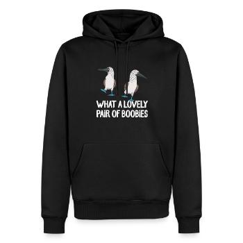 Fou à pieds bleus Oiseau de mer fou à pieds bleus - Sweat à capuche Premium bio Homme - noir - Devant - Nico (187cm)