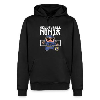 volley-ball ninja mignon enfants setter blocker - Sweat à capuche Premium bio Homme - noir - Devant - Nico (187cm)