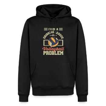 Funny Drinking League With A Volleyball Player Spi - Männer Premium Bio Hoodie - Schwarz - Vorne - Nico (187cm)