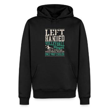 Spiker Setter Blocker Funny Left Handed Volleyball - Männer Premium Bio Hoodie - Schwarz - Vorne - Nico (187cm)