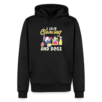 Aide domestique, femme de ménage, femme de ménage - Sweat à capuche Premium bio Homme - noir - Devant - Nico (187cm)