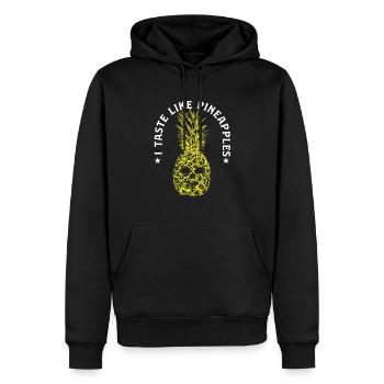 J’ai le goût de l’échangiste de plage tropicale aux ananas - Sweat à capuche Premium bio Homme - noir - Devant - Nico (187cm)