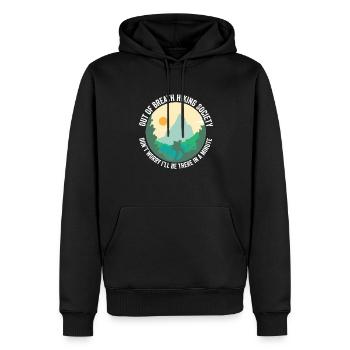 Out of Breath Hiking Society Funny Hiker Trekking - Männer Premium Bio Hoodie - Schwarz - Vorne - Nico (187cm)
