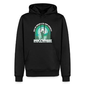 Funny Hiker Out of Breath Hiking Society Trekking - Männer Premium Bio Hoodie - Schwarz - Vorne - Nico (187cm)