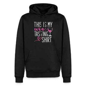 This Is My Wine Tasting - Men’s Premium Organic Hoodie - black - Front - Nico (187cm)