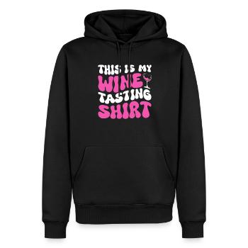 This Is My Wine Tasting - Men’s Premium Organic Hoodie - black - Front - Nico (187cm)