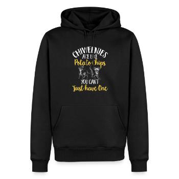 Chiweenie Chien - Sweat à capuche Premium bio Homme - noir - Devant - Nico (187cm)