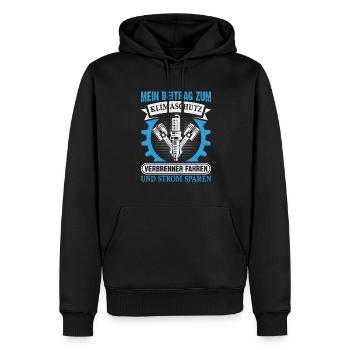 Klimaschutz Verbrenner Motoren Autoliebhaber - Männer Premium Bio Hoodie - Schwarz - Vorne - Nico (187cm)