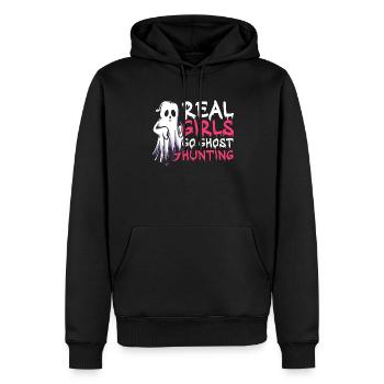 De vraies filles vont à la chasse aux fantômes Halloween - Sweat à capuche Premium bio Homme - noir - Devant - Nico (187cm)