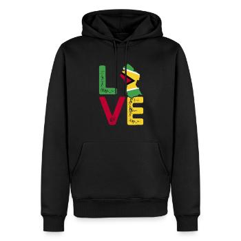 Guyana Flag Guyanais Guyanais - Sweat à capuche Premium bio Homme - noir - Devant - Nico (187cm)