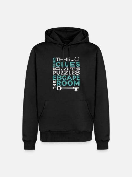 Challenge Find Clues Solve The Puzzles Escape Room - Men’s Premium Organic Hoodie - black