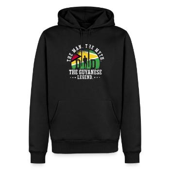 Guyana Flag Guyanais Guyanais - Sweat à capuche Premium bio Homme - noir - Devant - Nico (187cm)