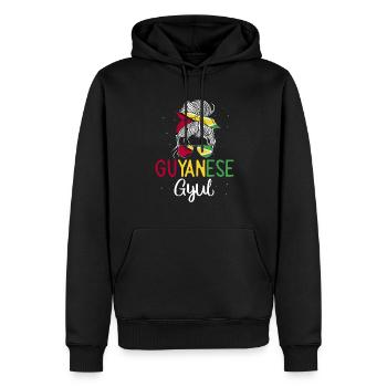 Guyana Flag Guyanais Guyanais - Sweat à capuche Premium bio Homme - noir - Devant - Nico (187cm)