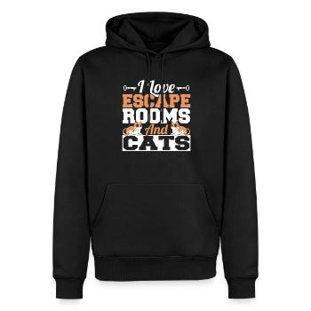Mystery Challenge Funny Cute I Love Escape Rooms A - Männer Premium Bio Hoodie - Schwarz - Vorne - Nico (187cm)