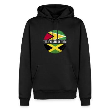 Guyana Drapeau Guyanais Guyana - Sweat à capuche Premium bio Homme - noir - Devant - Nico (187cm)
