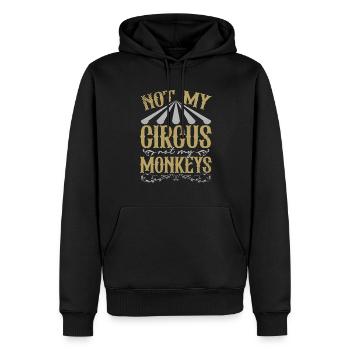 Pas mon travail de cirque pas mes singes - Sweat à capuche Premium bio Homme - noir - Devant - Nico (187cm)