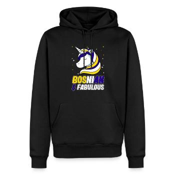 Bosnien und Herzegowina Flagge Bosnien - Männer Premium Bio Hoodie - Schwarz - Vorne - Nico (187cm)