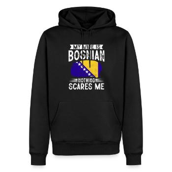 Bosnien und Herzegowina Flagge Bosnien - Männer Premium Bio Hoodie - Schwarz - Vorne - Nico (187cm)