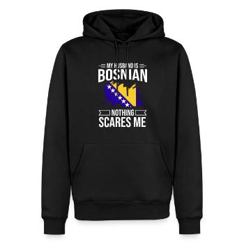 Bosnien und Herzegowina Flagge Bosnien - Männer Premium Bio Hoodie - Schwarz - Vorne - Nico (187cm)