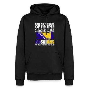 Bosnien und Herzegowina Flagge Bosnien - Männer Premium Bio Hoodie - Schwarz - Vorne - Nico (187cm)