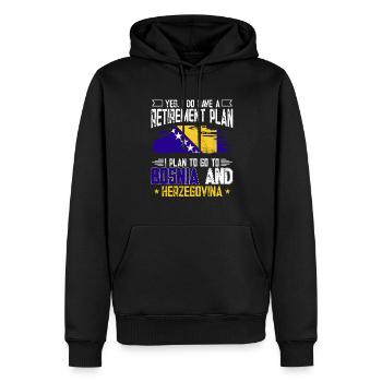 Bosnie-Herzégovine Drapeau Bosnie - Sweat à capuche Premium bio Homme - noir - Devant - Nico (187cm)