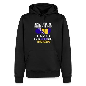 Bosnien und Herzegowina Flagge Bosnien - Männer Premium Bio Hoodie - Schwarz - Vorne - Nico (187cm)