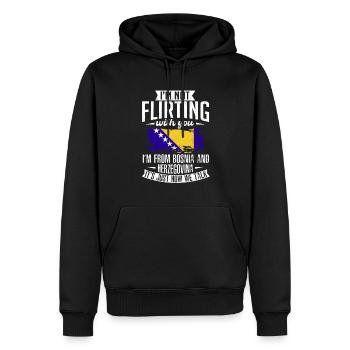 Bosnien und Herzegowina Flagge Bosnien - Männer Premium Bio Hoodie - Schwarz - Vorne - Nico (187cm)