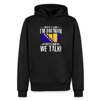 Bosnien und Herzegowina Flagge Bosnien - Männer Premium Bio Hoodie - Schwarz - Vorne - Nico (187cm)