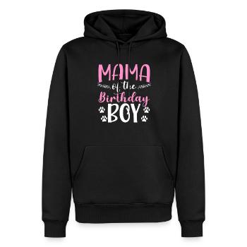 Maman De L’Anniversaire Garçon Chien Anniversaire - Sweat à capuche Premium bio Homme - noir - Devant - Nico (187cm)