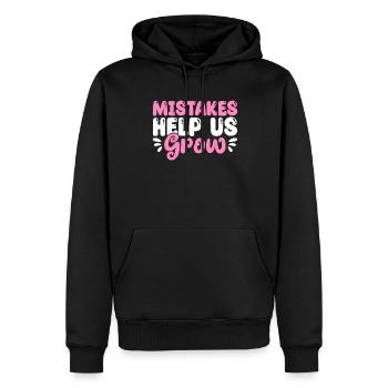 Les erreurs nous aident à développer la citation motivationnelle - Sweat à capuche Premium bio Homme - noir - Devant - Nico (187cm)