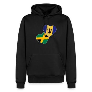 Drapeau de la Barbade Bayan barbadien - Sweat à capuche Premium bio Homme - noir - Devant - Nico (187cm)