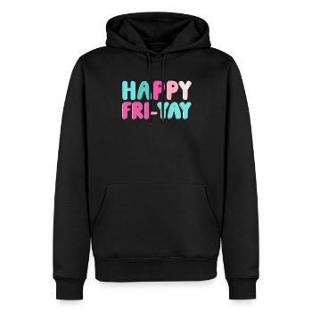 Happy Fri Yay Weekend Party Temps libre - Sweat à capuche Premium bio Homme - noir - Devant - Nico (187cm)