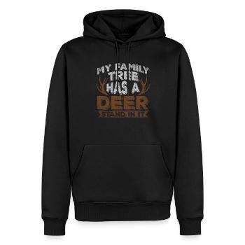 My Family Tree Has A Deer Stand In It Jäger Jagd - Männer Premium Bio Hoodie - Schwarz - Vorne - Nico (187cm)