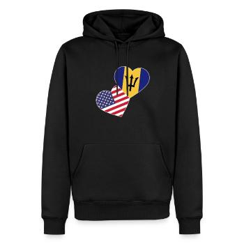 Drapeau de la Barbade Bayan barbadien - Sweat à capuche Premium bio Homme - noir - Devant - Nico (187cm)