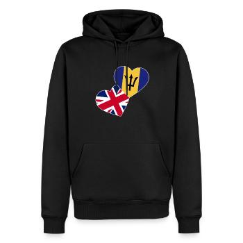 Drapeau de la Barbade Bayan barbadien - Sweat à capuche Premium bio Homme - noir - Devant - Nico (187cm)