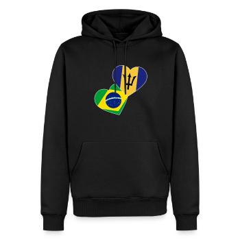 Barbados flag Barbadian bayan - Men’s Premium Organic Hoodie - black - Front - Nico (187cm)